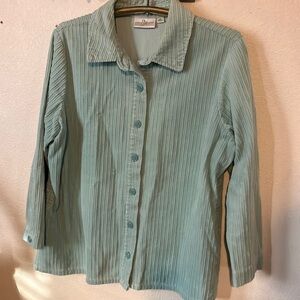 Studio Works Seafoam Gren Button Top with Pockets XL‎